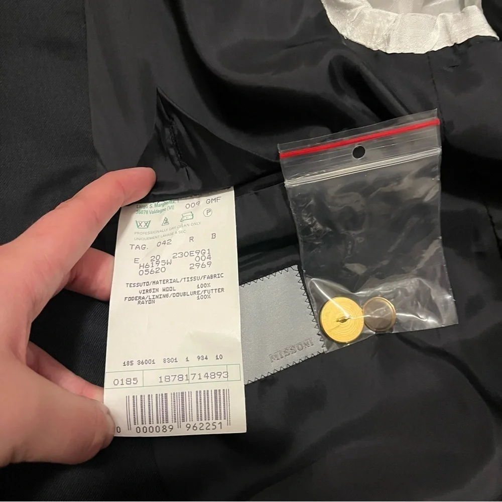 Missoni Vintage Y2K Black Wool Blazer